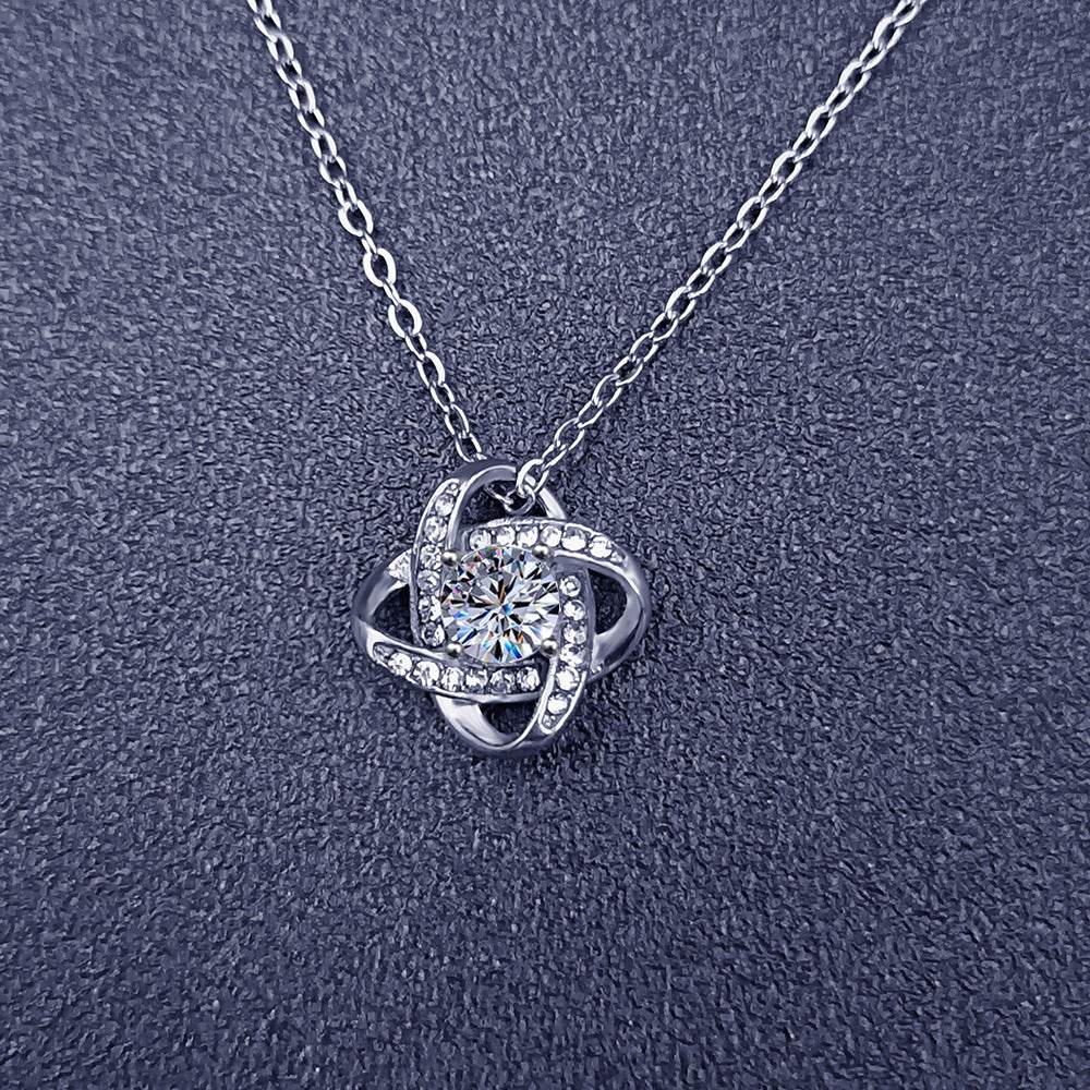Titanium Steel Clover Necklace with Rotating Zircon Pendant - Price Value Store
