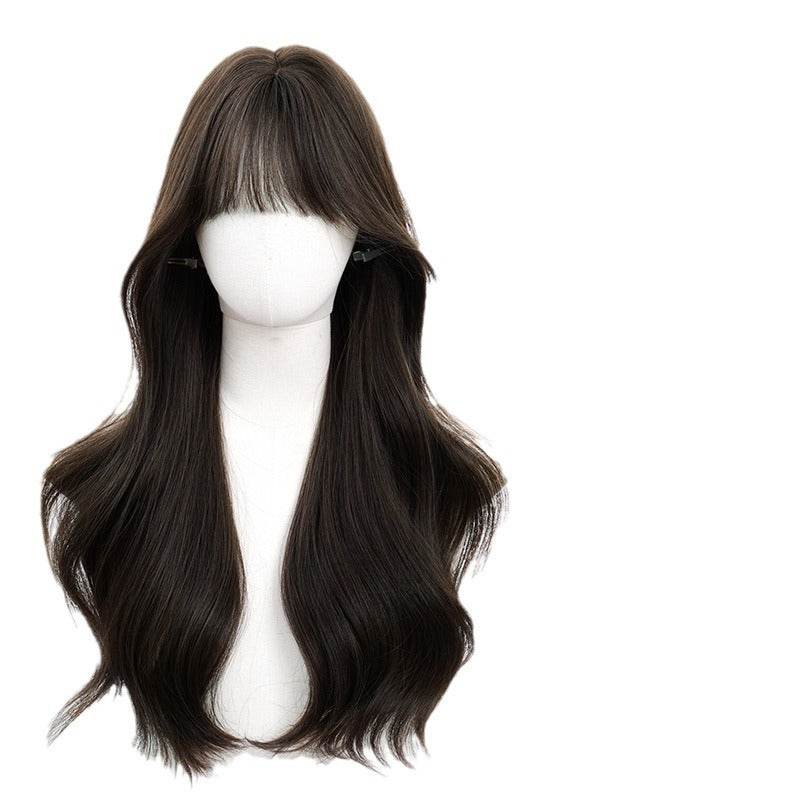 Long curly hair with bangs and a full wig - Price Value Store