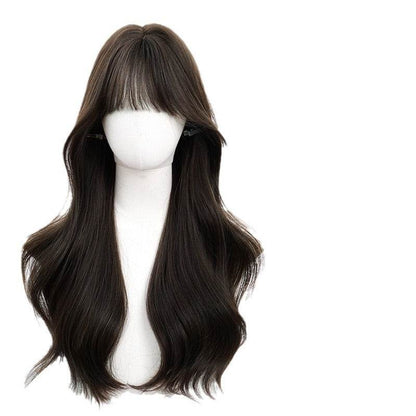 Long curly hair with bangs and a full wig - Price Value Store