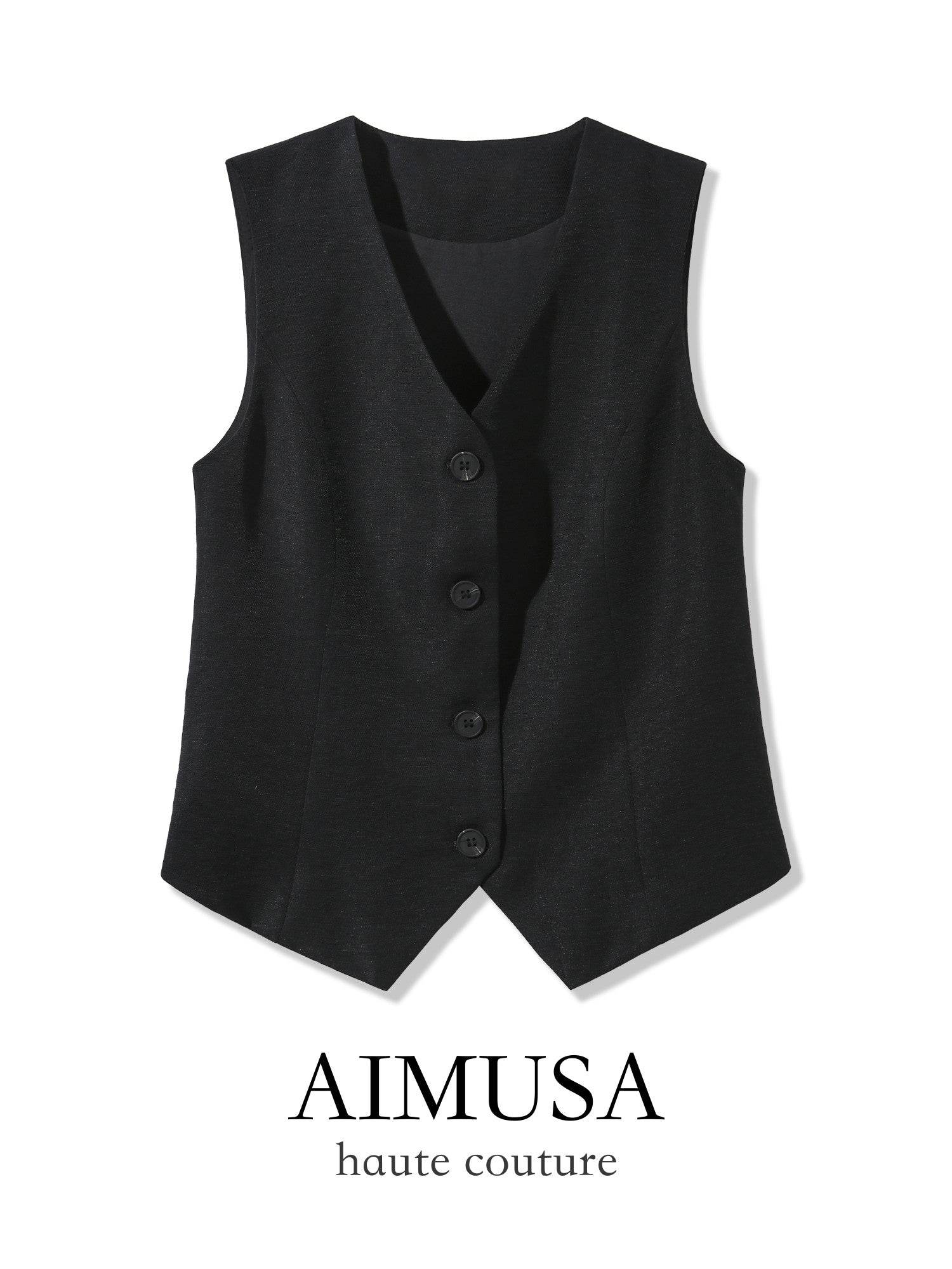[Natural Fiber] Linen vest Vest Women's Summer 2025 Spring and Summer New arrival Elegant Sleeveless Waistcoat Vest - Price Value Store