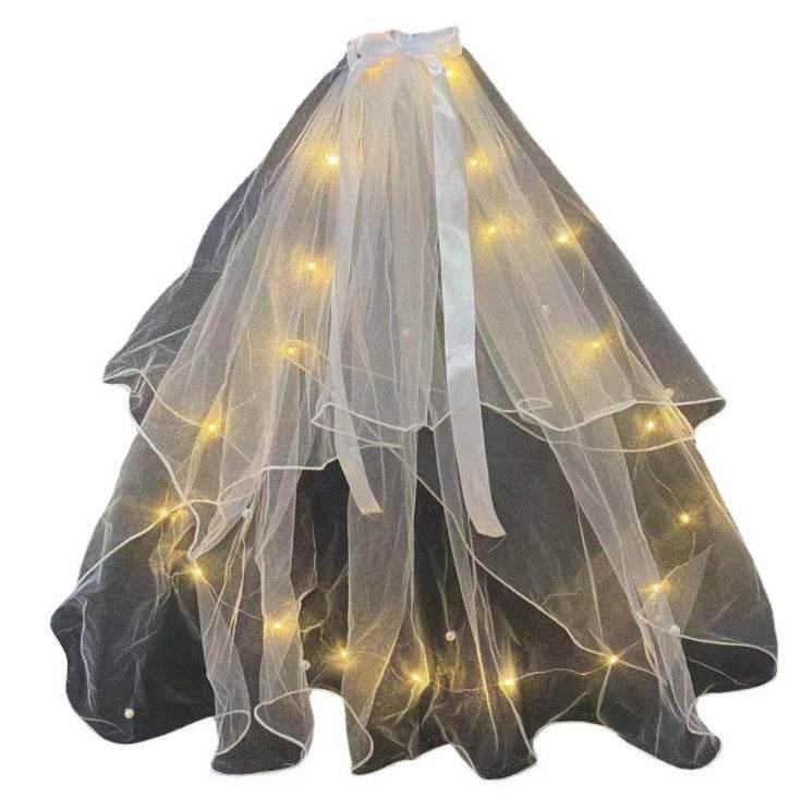 LED Light-Up Wedding Veil with Hair Clip for Women and Kids - Price Value Store