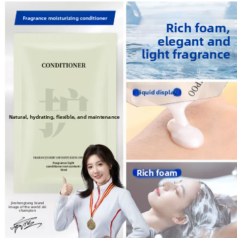 Small sachet packaged shampoo and conditioner