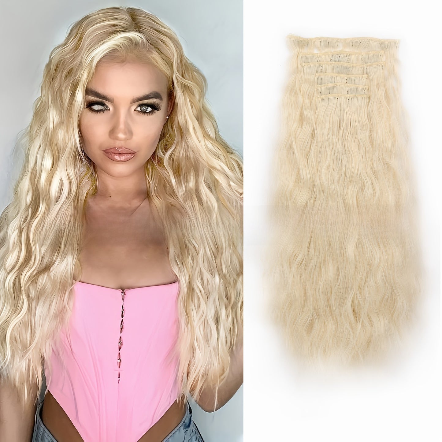 Small roll clip hair extension wig