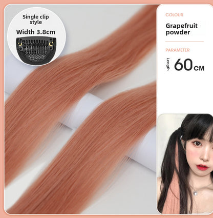 Colorful wig pieces with ear-hanging dyeing