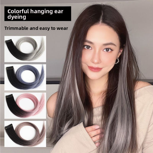 Wig female piece dyed gradient hair piece