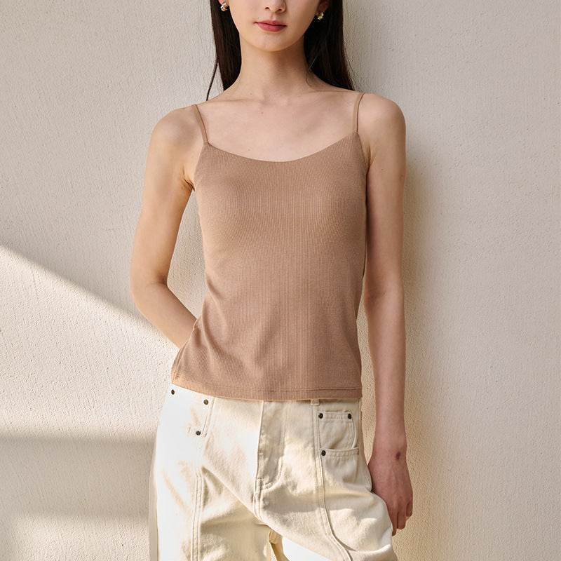 Mulberry Silk Built-in Bra Sling Vest ? Breathable & Lightweight - Price Value Store
