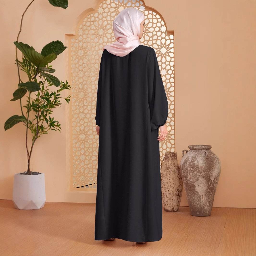 Abaya Robe Women's Long Dress Middle East Turkey Solid Color Simple Loose dress - Price Value Store