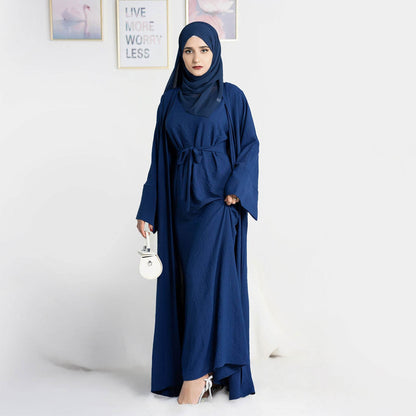 Long robe cardigan dress with two-piece inner layer - Price Value Store