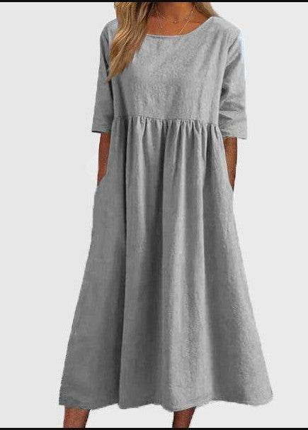 Loose round-neck dress - Price Value Store