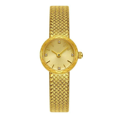 Simple Retro Copper Mesh Small Gold Watch Women's Internet Celebrity Explosive Exquisite Casual Light Luxury All-match Elegant - Price Value Store