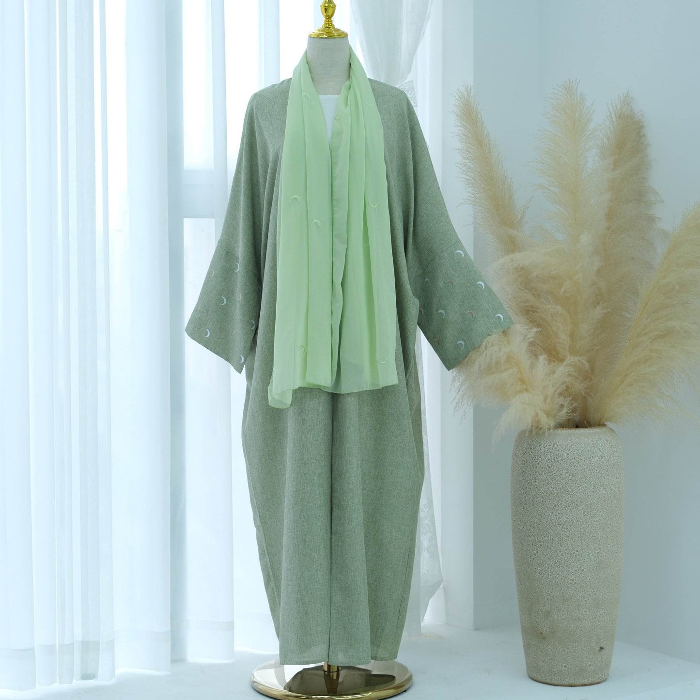 Embroidered elegant cardigan robe - Price Value Store