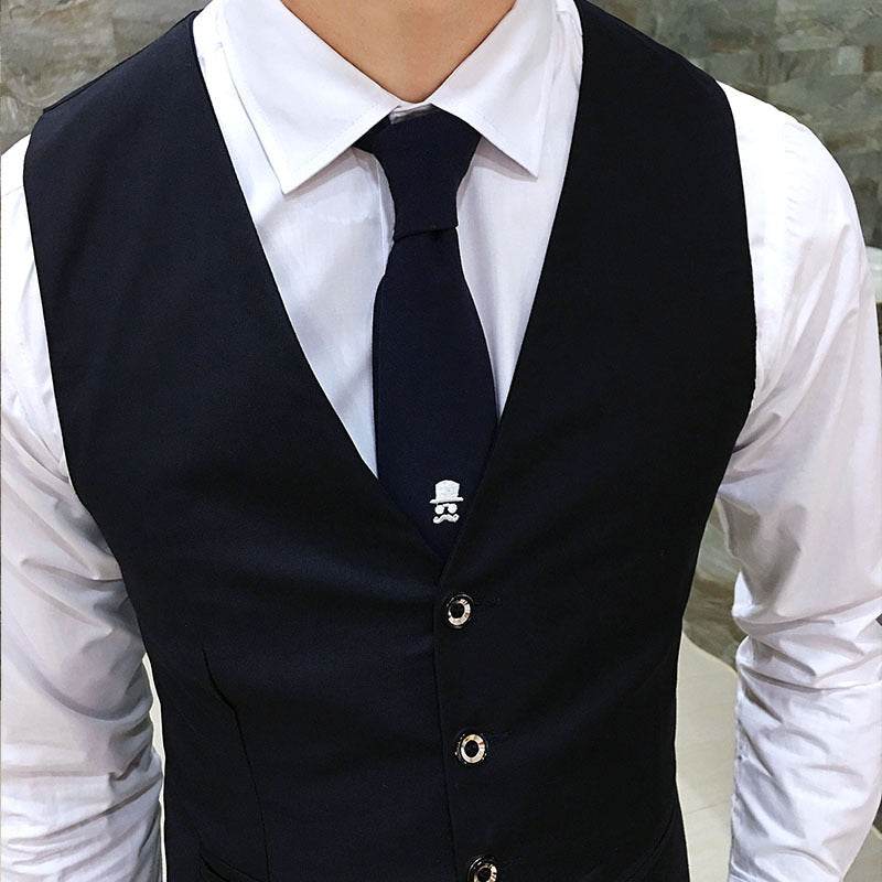 Men's Slim Fit Business Vest, Formal Sleeveless Waistcoat - Price Value Store