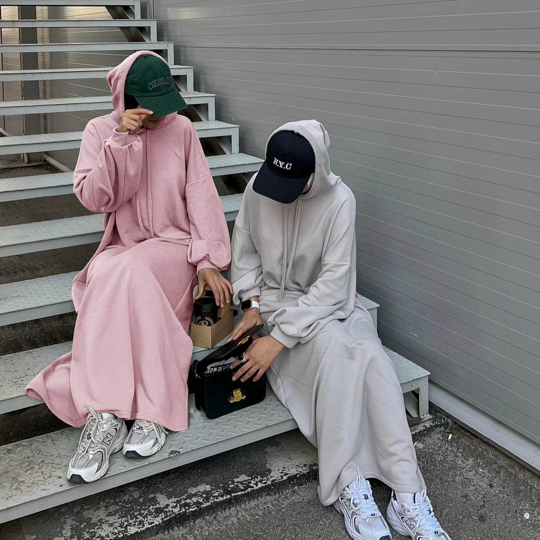 Solid Color Hoodie dress - Price Value Store