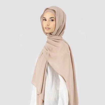 Modal Elastic Bucket Cap with Pearl Chiffon Scarf Set - Price Value Store
