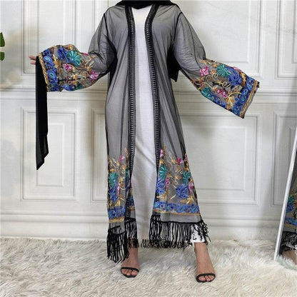 Cardigan with embroidered netting dress - Price Value Store