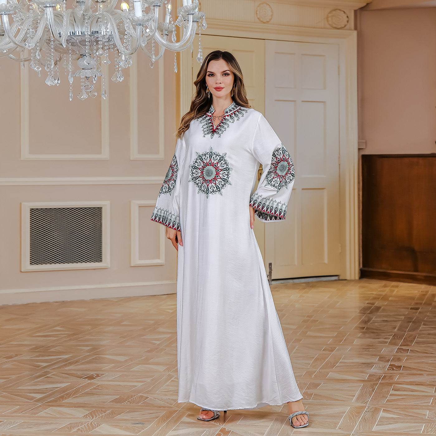 Embroidered Loose Fit Abaya Dress for Women - Price Value Store