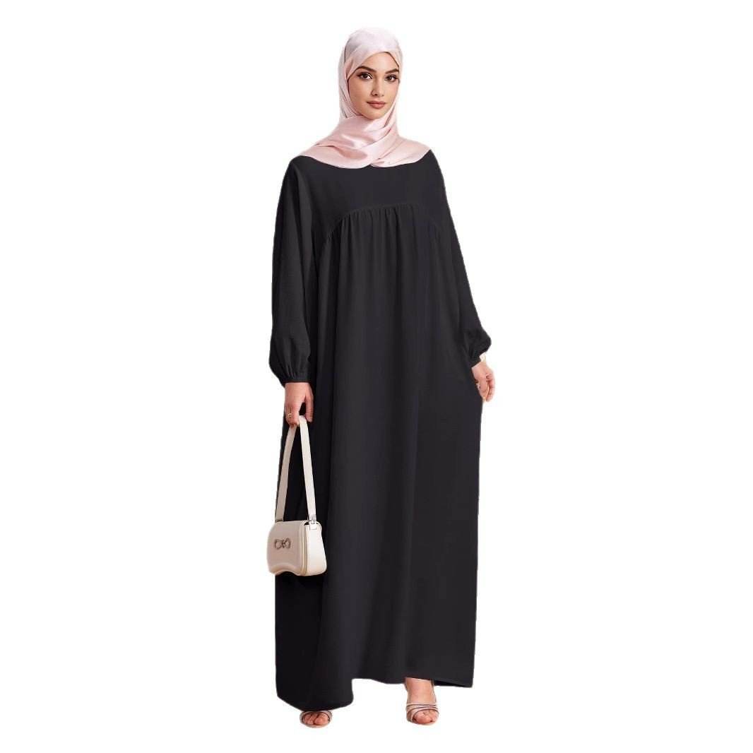 Abaya Robe Women's Long Dress Middle East Turkey Solid Color Simple Loose dress - Price Value Store