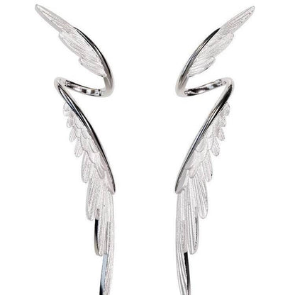 Wings Earrings Niche Design Simple Cold Style Retro High-end Fashion New Feather Earrings All-match Accessories - Price Value Store