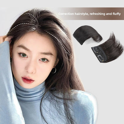 one piece invisible pad hair root two side fluffy wig piece female