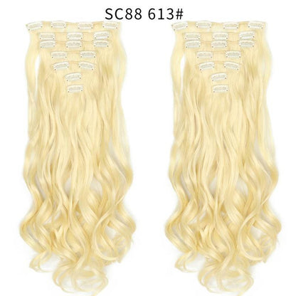 Seven Piece Wig Piece 16 Card Women Chemical Fibre High Temperature Silk Wig Long Curly Hair - Price Value Store