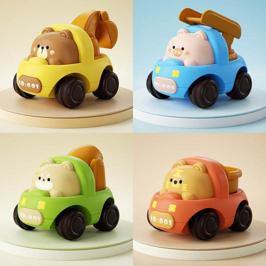 Inertia Cartoon Animal Engineering Vehicle Toy Set for Kids - Price Value Store