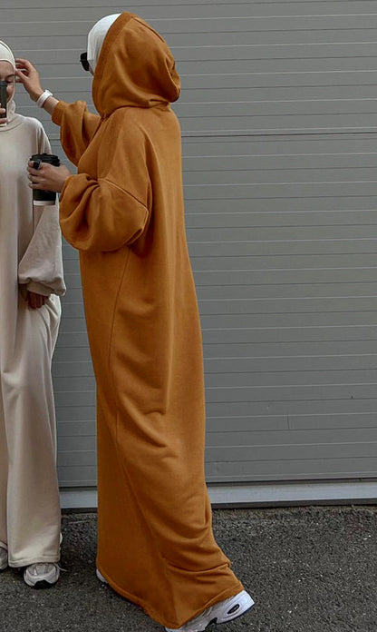 Solid Color Hoodie dress