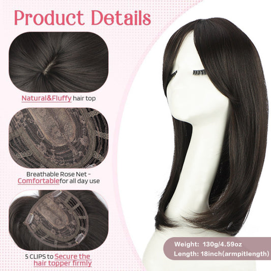 Long micro-roll layered eight-character bangs wig