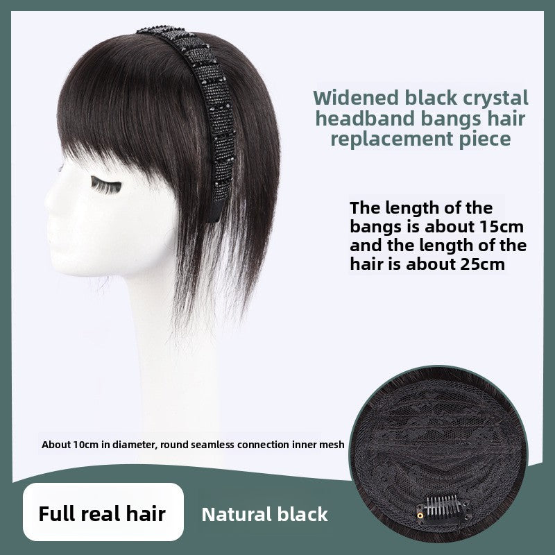 Real hair wig hair band bangs one