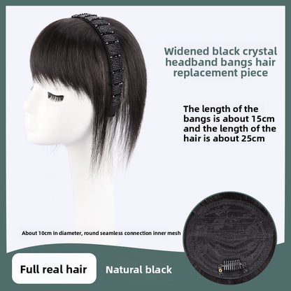 Real hair wig hair band bangs one