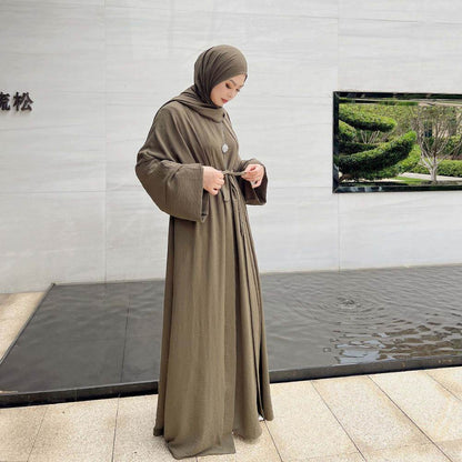 Long robe cardigan dress with two-piece inner layer - Price Value Store