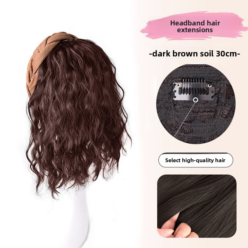 High Cranial Top brown Twist Water Ripple Half-head Cover