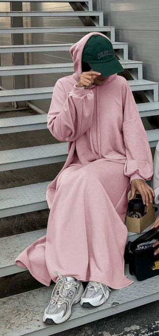Solid Color Hoodie dress - Price Value Store