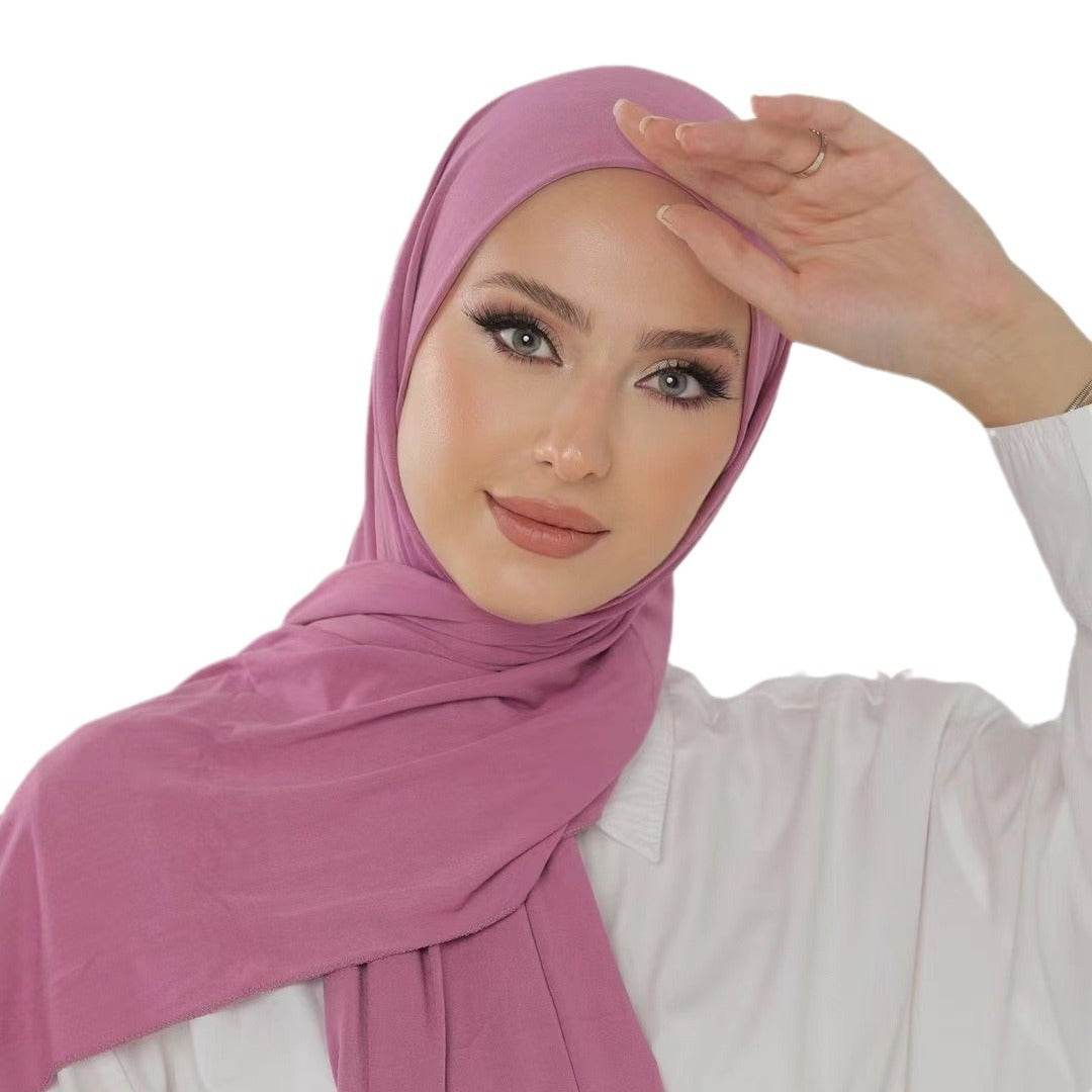 Solid-color lustrous cotton scarf for women - Price Value Store