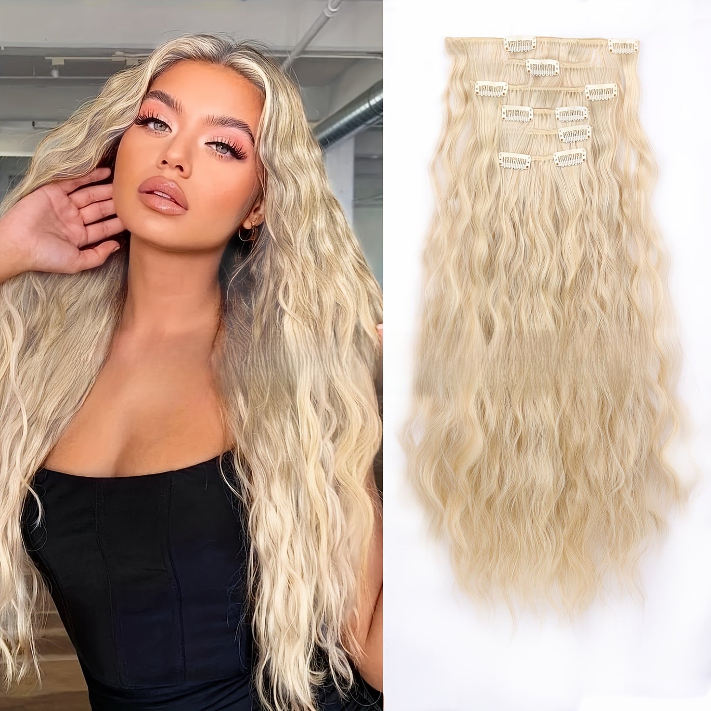 Small roll clip hair extension wig