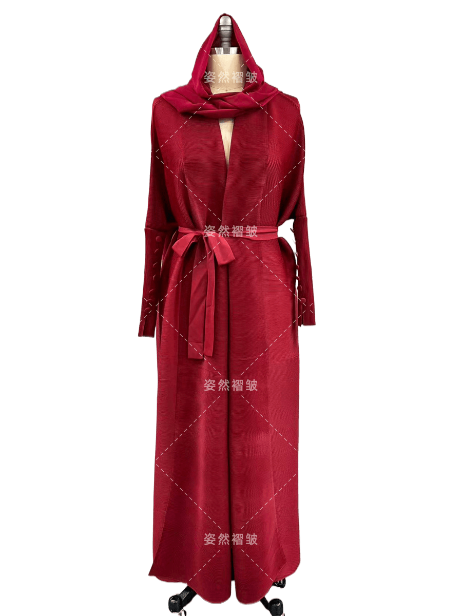 Pleated long-sleeved coat - Price Value Store