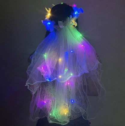 LED Light-Up Wedding Veil with Hair Clip for Women and Kids - Price Value Store