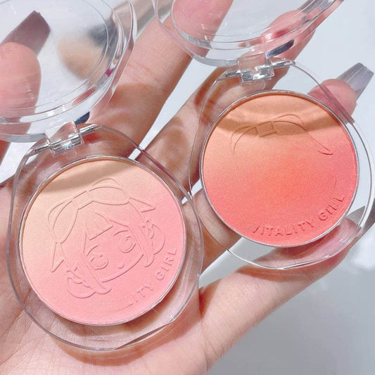 kakashow vigorous girl gradient blush matte fine flash student party daily White Peach Milk Tea Rouge - Price Value Store