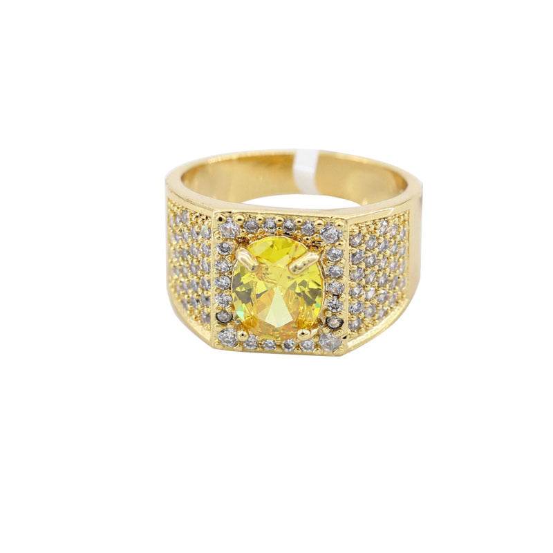 Copper micro-set artificial gemstone ring - Price Value Store