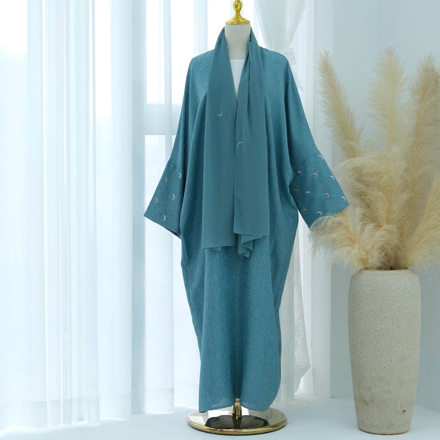 Embroidered elegant cardigan robe - Price Value Store