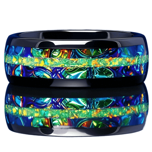 Green Opal Stainless Steel Ring - Price Value Store