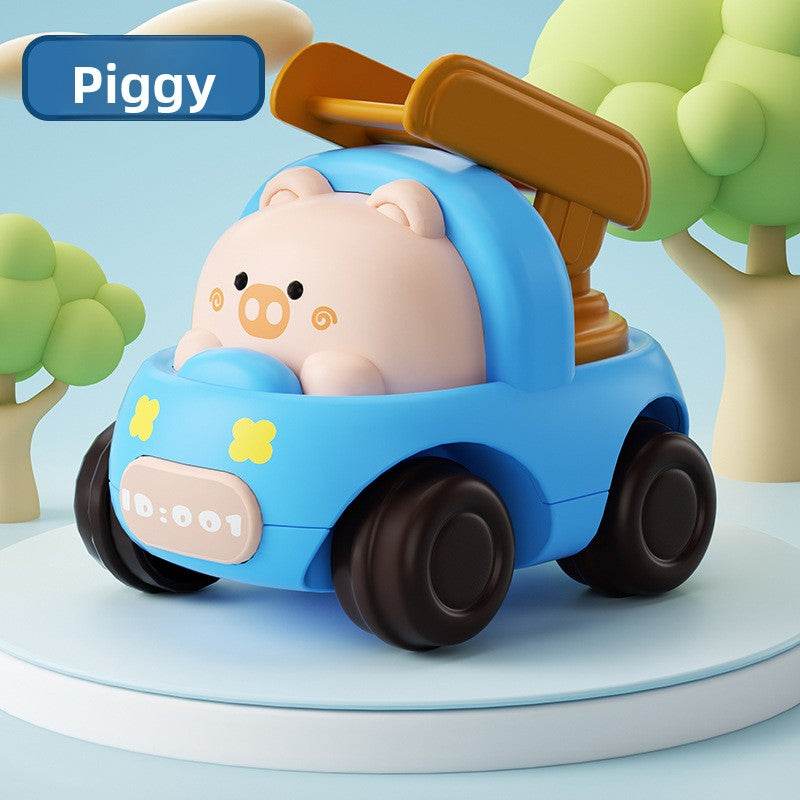 Inertia Cartoon Animal Engineering Vehicle Toy Set for Kids - Price Value Store