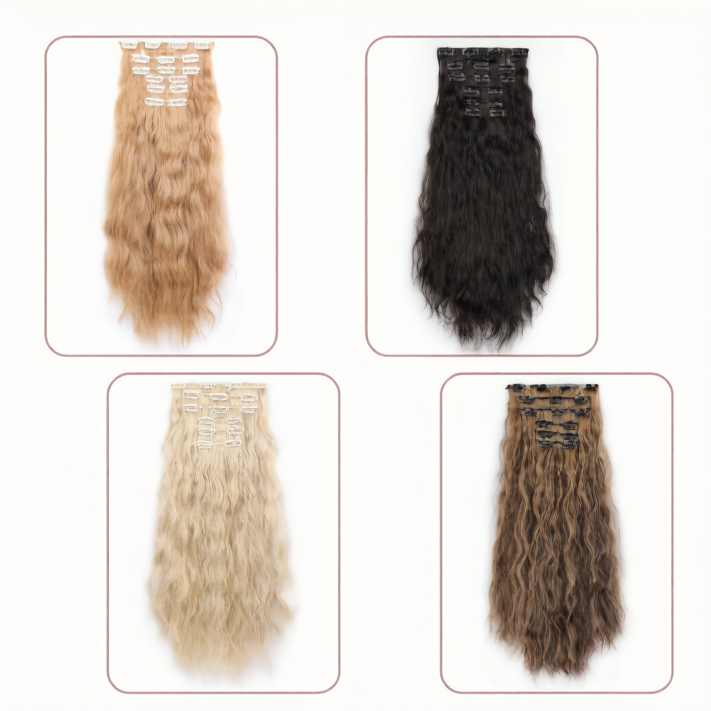 Small roll clip hair extension wig