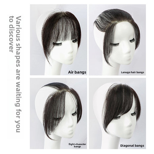 Invisible Real Human Hair Hairpiece for Forehead