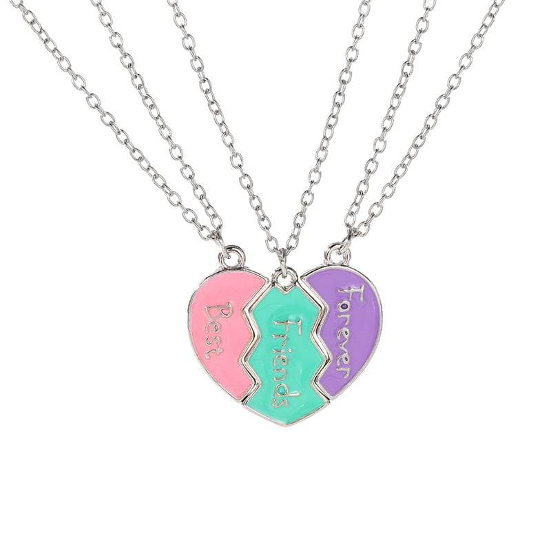 Temu cross-border European and American fashion personality best friends love stitching good friends girlfriends pendant set chain - Price Value Store