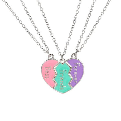 Temu cross-border European and American fashion personality best friends love stitching good friends girlfriends pendant set chain - Price Value Store
