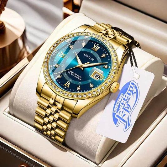 2025 New Roman Numerals Diamond Calendar Steel Band Watch Luminous Waterproof High Color Value Watch Cross-border Hot Sale - Price Value Store