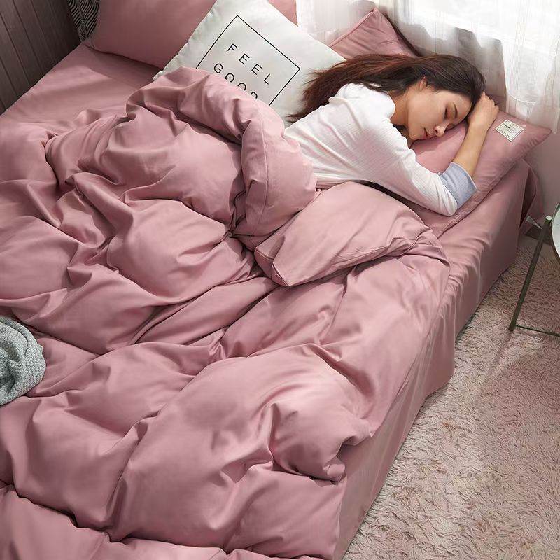 Four-piece Set Nordic Style Wash Cotton Quilt Cover Net-red Bed Sheet Student Dormitory Bedding - Price Value Store