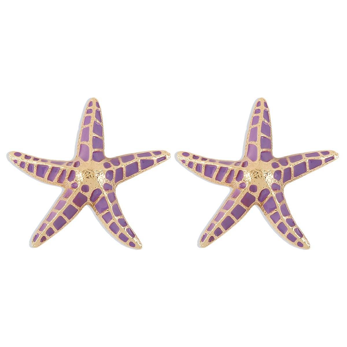 Personalized conch and starfish pendant necklace earrings - Price Value Store