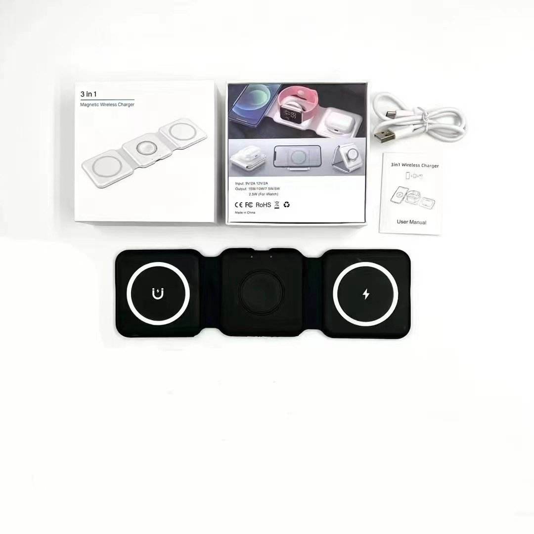 Foldable 3-in-1 Magnetic Wireless Charger - Price Value Store