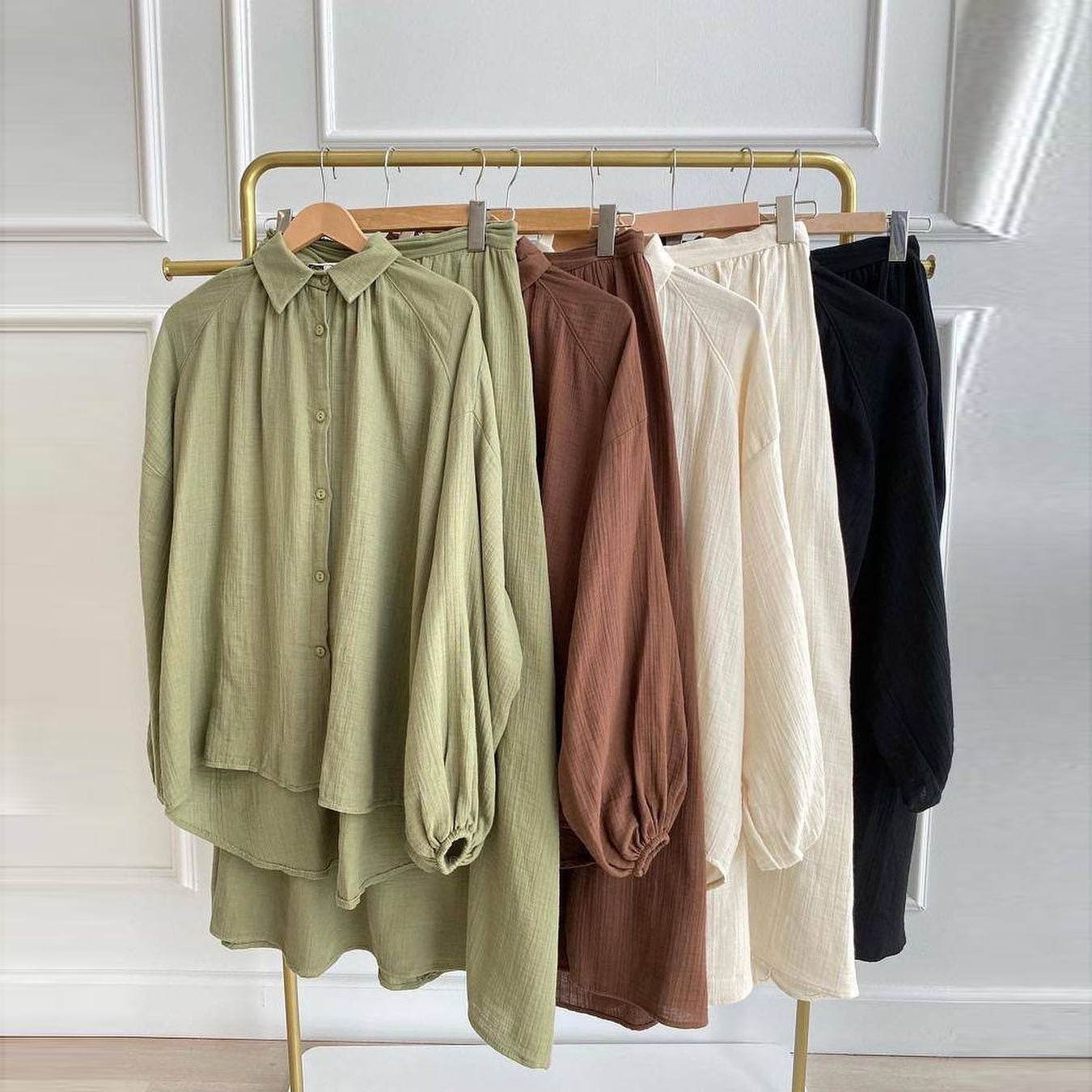 Puff sleeve blouse and skirt - Price Value Store